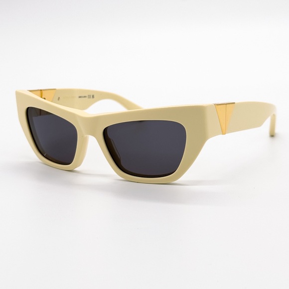 NEW BOTTEGA VENETA BV1177S 004 BEIGE GREY CAT EYE WOMEN SUNGLASSES - Picture 6 of 10